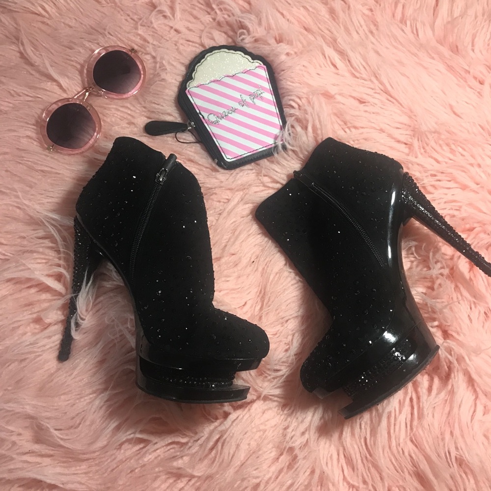 Sexy Glam Sparkly Black Booties NOT FOR SALE